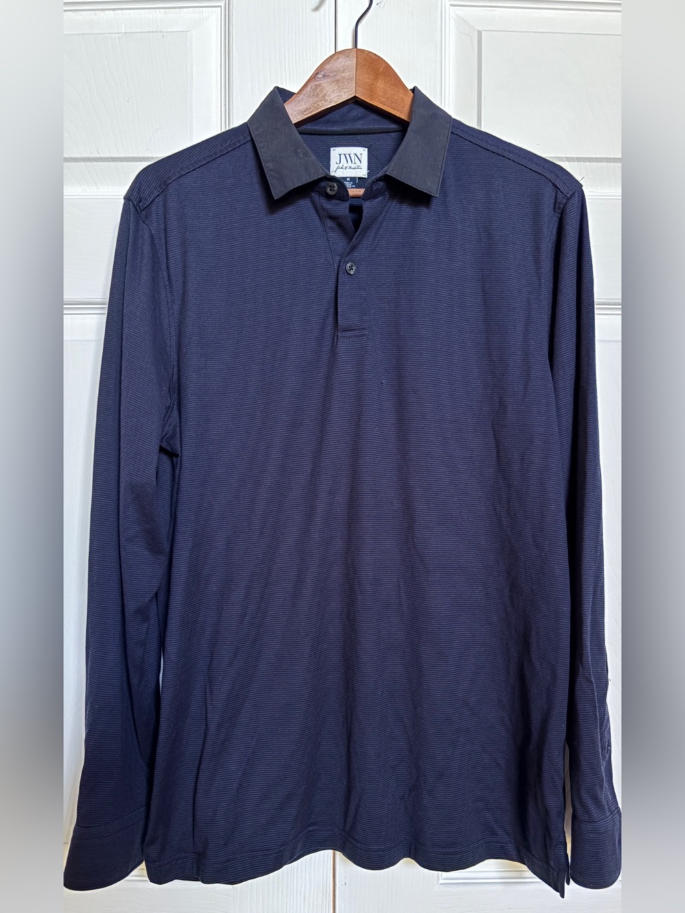 JWN John W Nordstrom Navy Long Sleeve Polo Shirt Men’s M